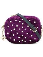 Christian Siriano Pearly Velvet Shoulder Bag - Pink & Purple
