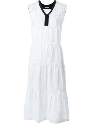 Minä Perhonen Gathered Dress, Women's, Size: 42, White, Silk/linen/flax