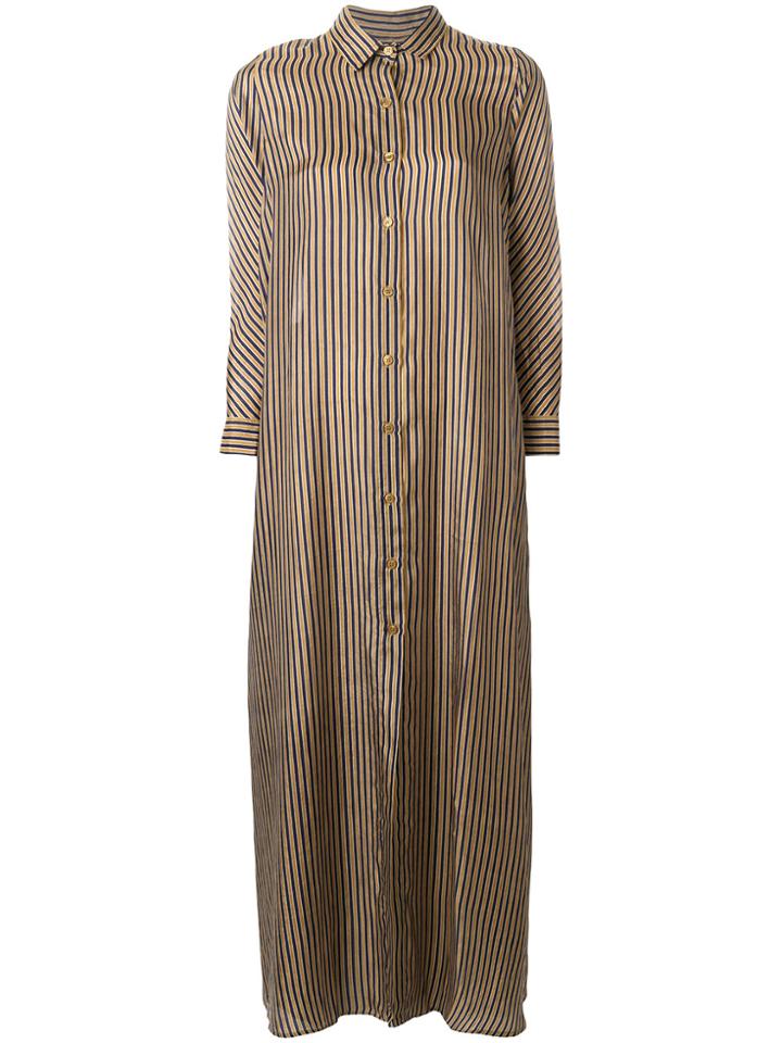 Mes Demoiselles Striped Maxi Shirt Dress - Multicolour