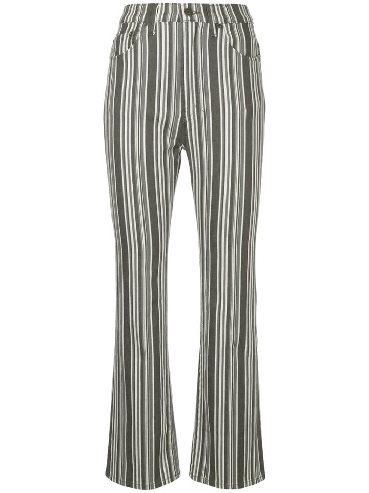 Hysteric Glamour Stripe Cropped Flared Trousers - Grey