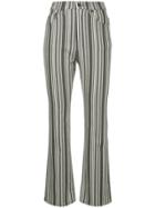 Hysteric Glamour Stripe Cropped Flared Trousers - Grey