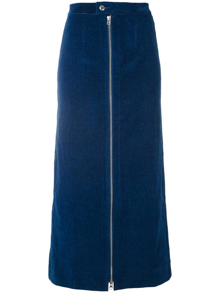 Eckhaus Latta - Denim Zip Skirt - Women - Cotton/spandex/elastane - S, Blue, Cotton/spandex/elastane