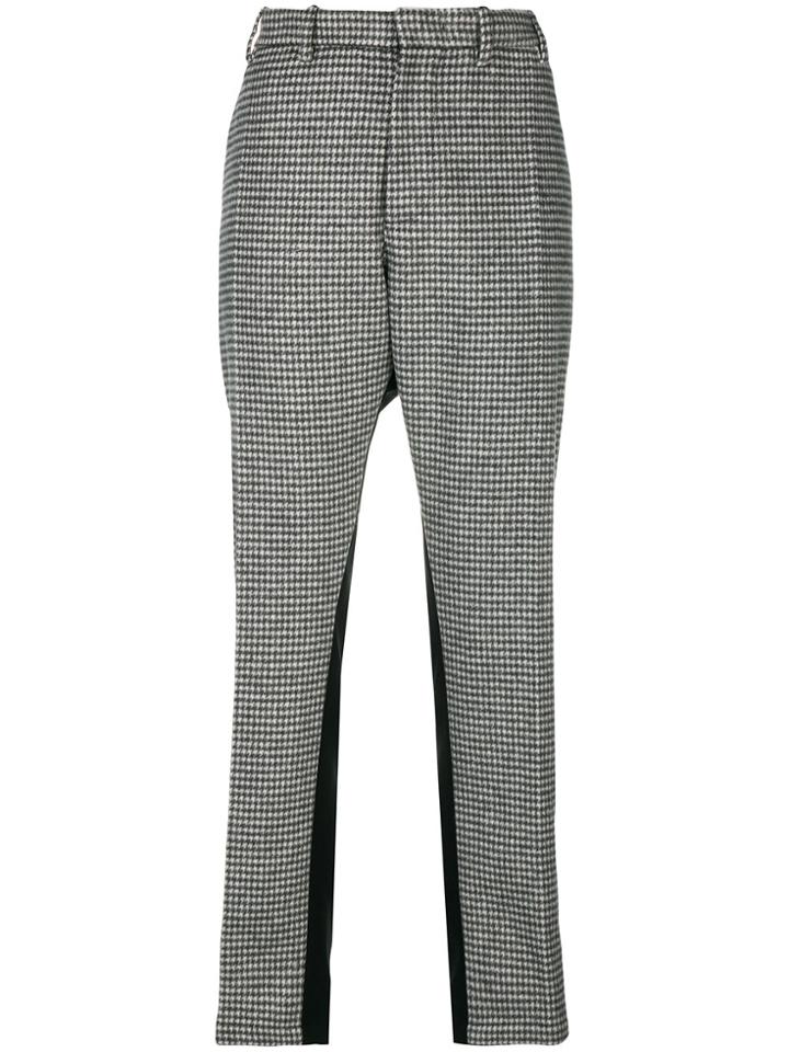 No21 Checked Side Stripe Trousers - Black