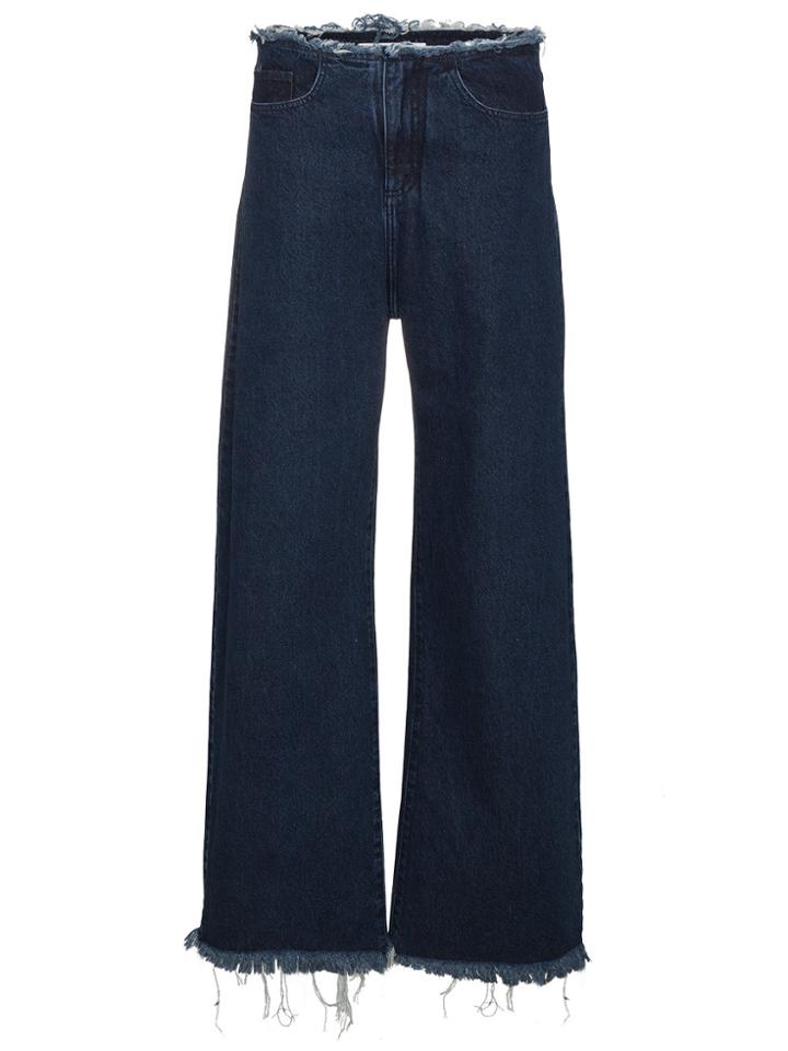 Marques'almeida Maled Raw Hem Jeans - Blue