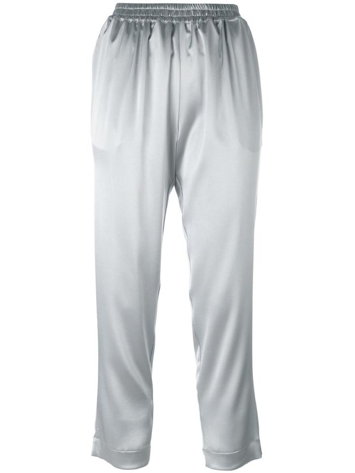 Gianluca Capannolo - Cropped Pants - Women - Polyester/triacetate - 42, Women's, Grey, Polyester/triacetate