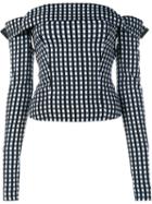 Preen By Thornton Bregazzi Kailey Off-shoulder Gingham Top