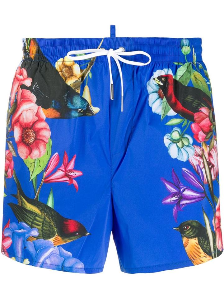 Dsquared2 Floral Print Swim Shorts - Blue