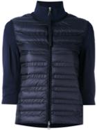 Moncler - Padded Front Sweater - Women - Feather Down/polyamide - S, Blue, Feather Down/polyamide