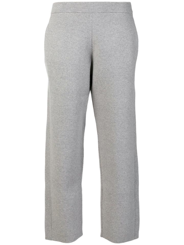 Joseph Cropped Knit Trousers - Grey