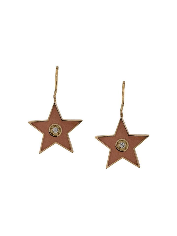 Andrea Fohrman 18kt Yellow Gold Star Drop Earrings