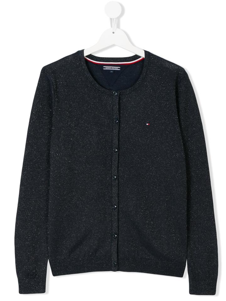 Tommy Hilfiger Junior Teen Metallic Crew-neck Cardigan - Blue