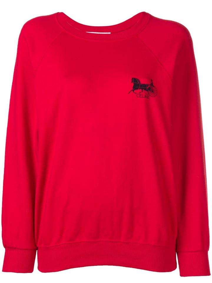 Céline Vintage Logo Jumper - Red