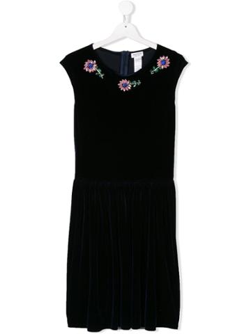 David Charles Kids Teen Embellished Velvet Dress - Blue