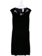 David Charles Kids Teen Embellished Velvet Dress - Blue