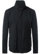 Kiton Button Up Raincoat, Size: 50, Blue, Elastodiene/polyamide