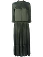Raquel Allegra Shirred Waist Maxi Dress, Women's, Size: 3, Green, Viscose/cotton