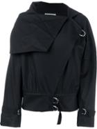 J.w. Anderson Cowl Neck Buckle Detail Jacket, Women's, Size: 10, Black, Cotton/polyurethane