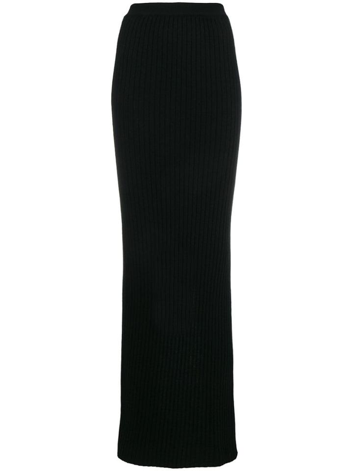 Unravel Project Ribbed Knit Pencil Skirt - Black