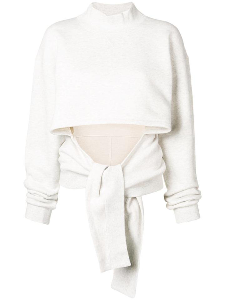 T By Alexander Wang Tie Waist Sweatshirt - Grey