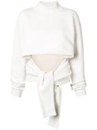 T By Alexander Wang Tie Waist Sweatshirt - Grey