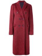Brunello Cucinelli Double-breasted Mid-length Coat, Women's, Size: 48, Red, Silk/acetate/cupro/virgin Wool