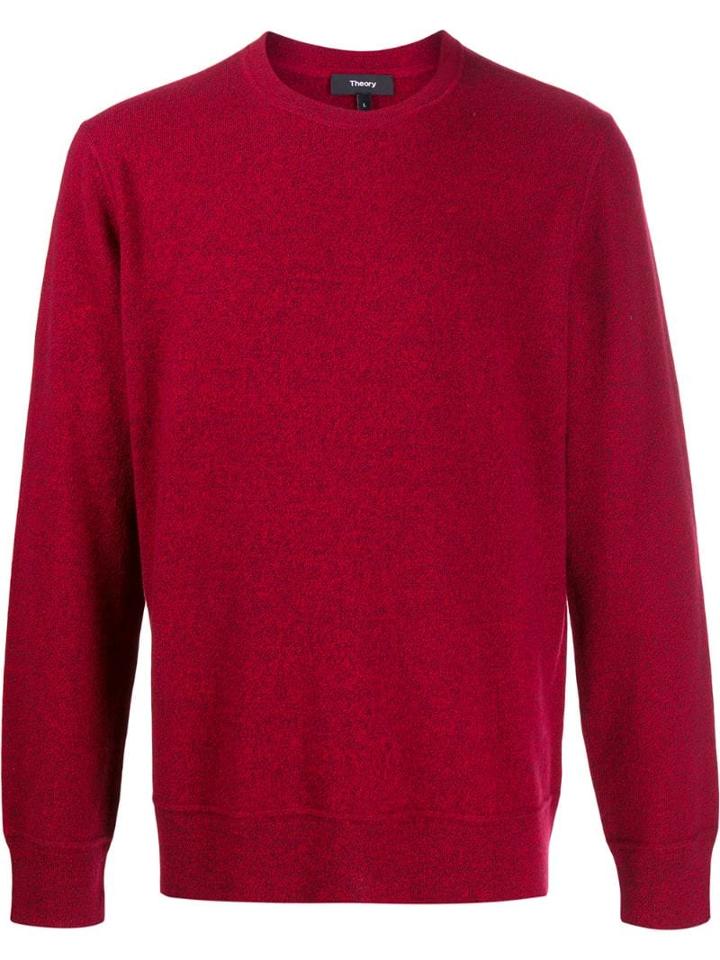 Theory Crew Neck Jumper - Red