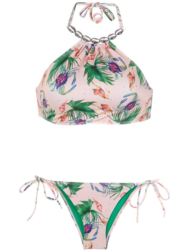 Brigitte Printed Bikini Set - Pink & Purple