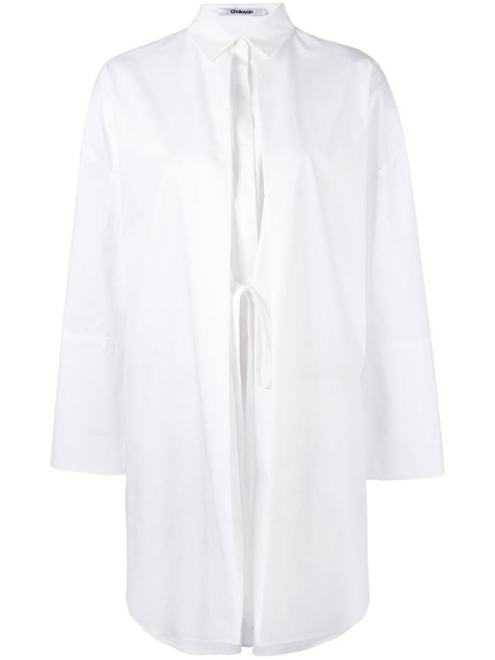 Chalayan - Long Tie Waist Shirt - Women - Cotton - 40, Women's, Blue, Cotton