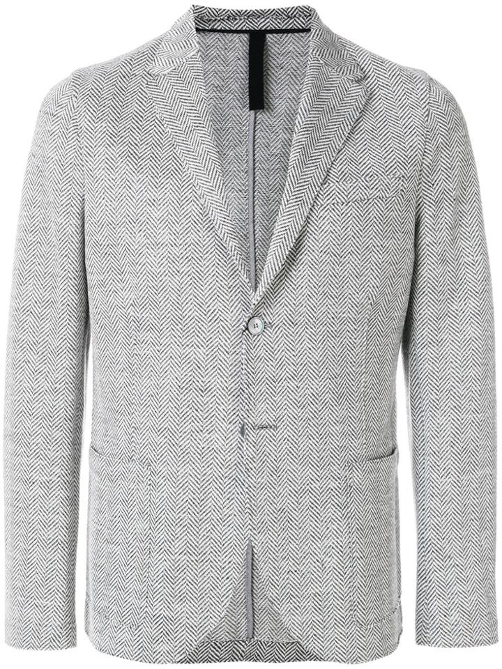 Harris Wharf London Embroidered Pattern Blazer - Grey