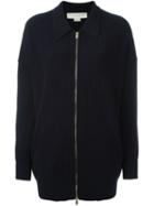 Stella Mccartney Collared Zip-up Cardigan, Women's, Size: 36, Blue, Virgin Wool