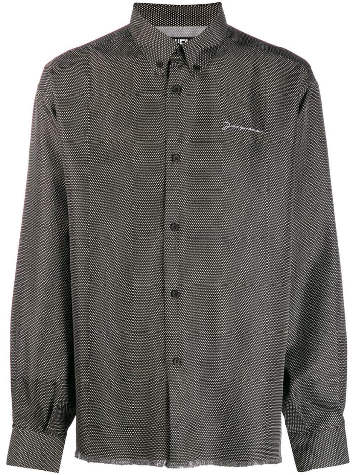 Jacquemus Frayed Button Down Shirt - Black