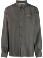 Jacquemus Frayed Button Down Shirt - Black