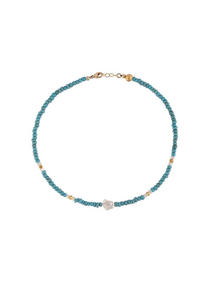 Nialaya Jewelry Short Seedbead Necklace - Blue