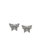 Gucci Crystal Studded Butterfly Earrings - Metallic