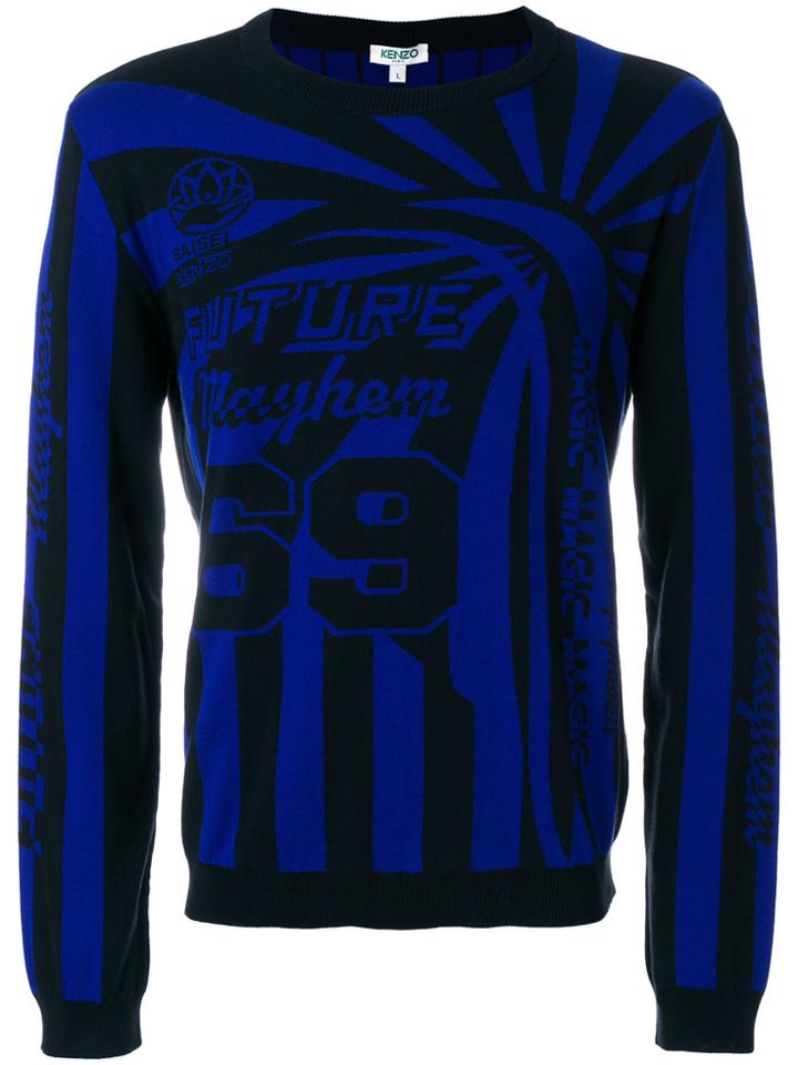 Kenzo Knit Patterned Jumper - Blue