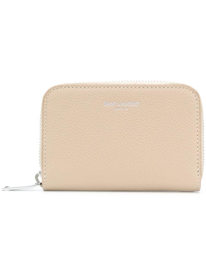 Saint Laurent Compact Rive Gauche Zipped Wallet - Nude & Neutrals