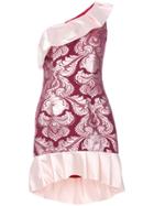 Christian Pellizzari Single Shoulder Jacquard Dress - Pink & Purple