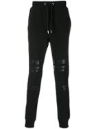 Les Hommes Urban Monochrome Panelled Track Pants - Black