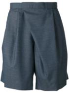 Kolor - Asymmetric Tailored Shorts - Men - Cupro/wool - 4, Grey, Cupro/wool