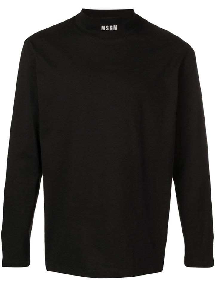 Msgm Logo Neckline T-shirt - Black