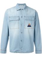 Iceberg Palm Tree Denim Shirt, Men's, Size: Small, Blue, Cotton