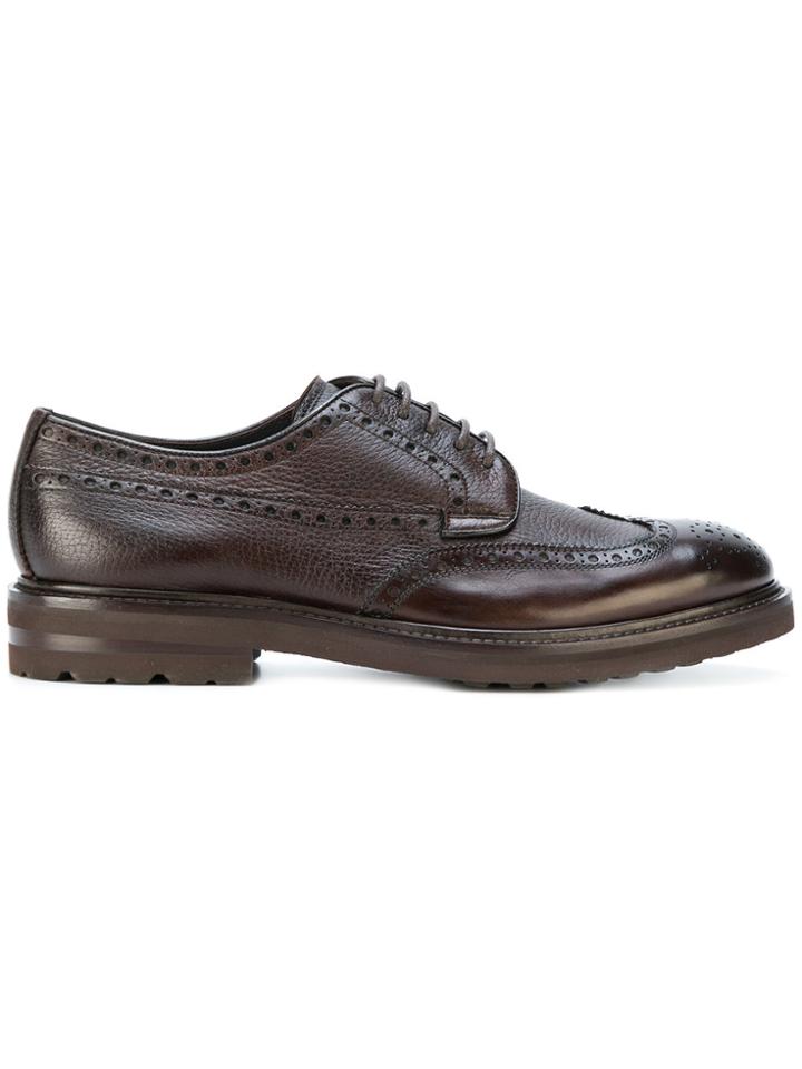 Henderson Baracco Embroidered Derby Shoes - Brown