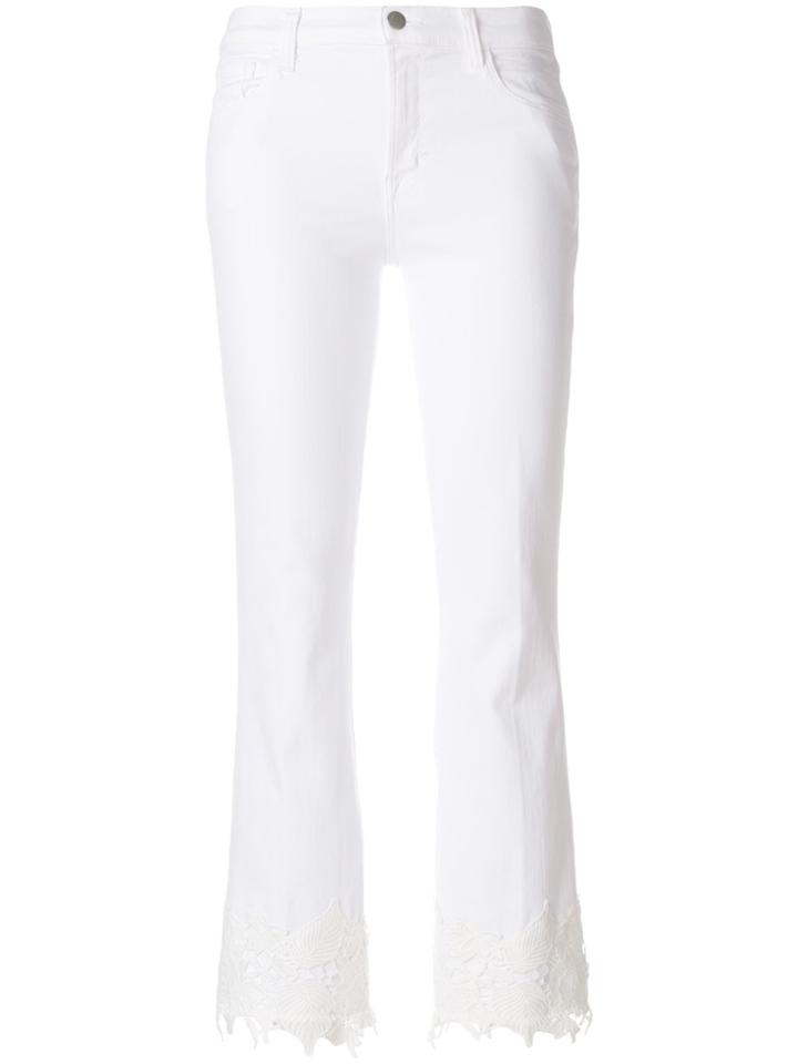 J Brand Cropped Slim Fit Jeans - White