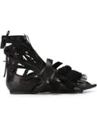 No21 Ankle Strap Embellished Sandals, Women's, Size: 36, Black, Leather/calf Leather/rubber