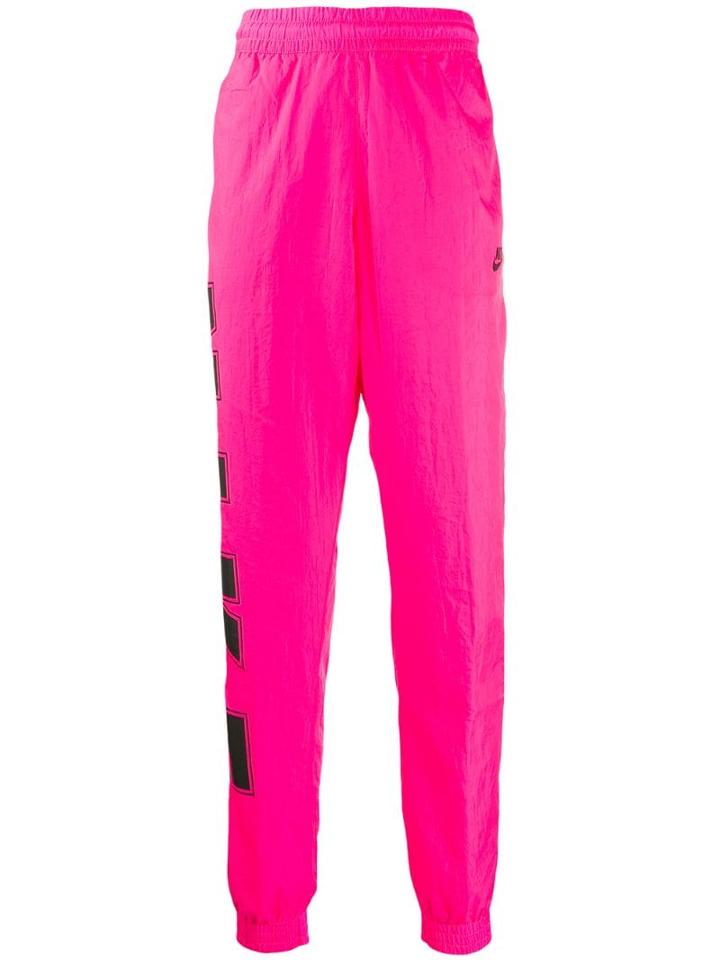 Nike Logo Print Track Trousers - Pink