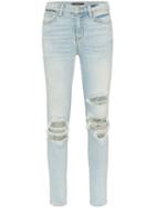 Amiri High-waisted Distressed Slim-fit Jeans - Blue
