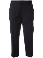 Maison Margiela Cropped Tailored Trousers, Women's, Size: 38, Blue, Wool/cotton