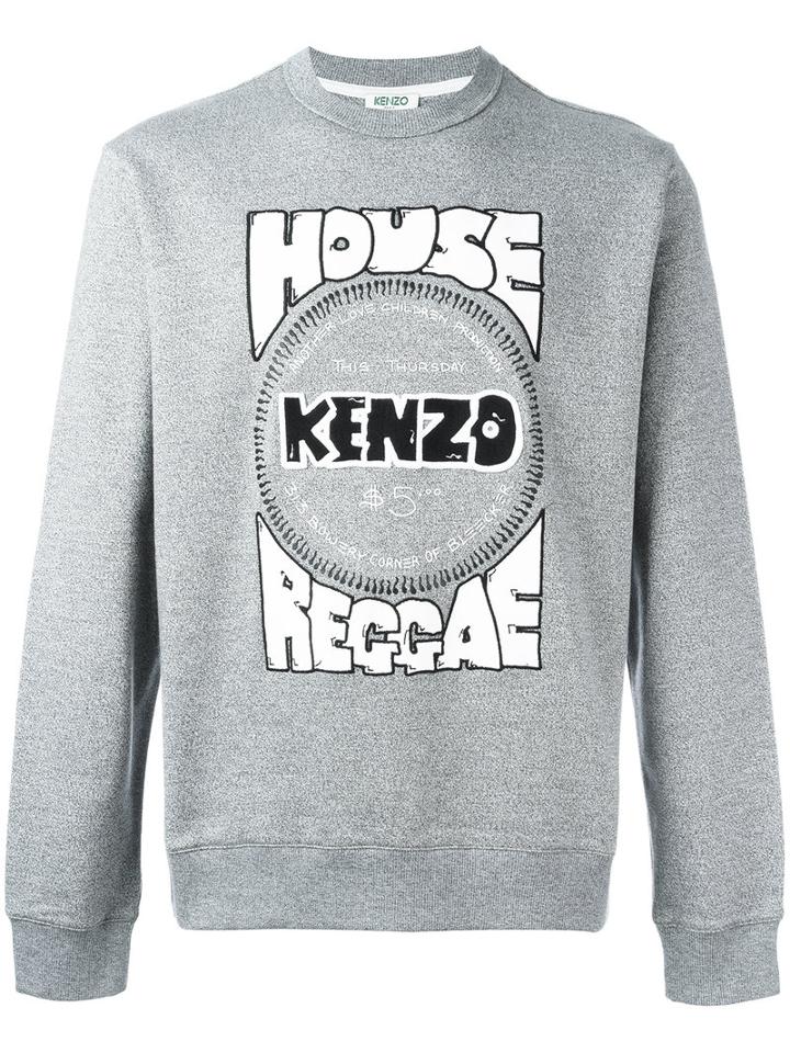 Kenzo House Reggae Print Sweatshirt, Men's, Size: Xxl, Grey, Cotton/spandex/elastane/polyester