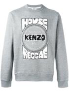 Kenzo House Reggae Print Sweatshirt, Men's, Size: Xxl, Grey, Cotton/spandex/elastane/polyester