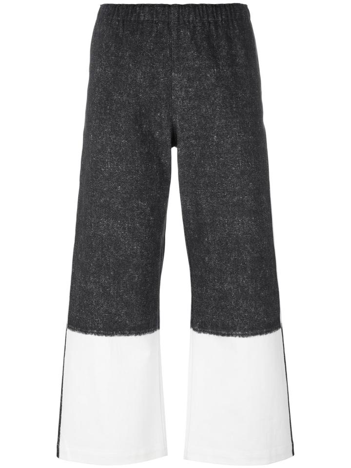 Issey Miyake Cauliflower Flared Cropped Trousers, Women's, Black, Cotton/polyurethane